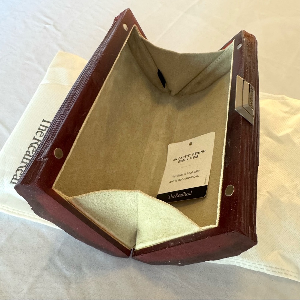 RARE Kara Ross Gemmo garnet red resin minaudiere / evening clutch - Picture 4 of 10